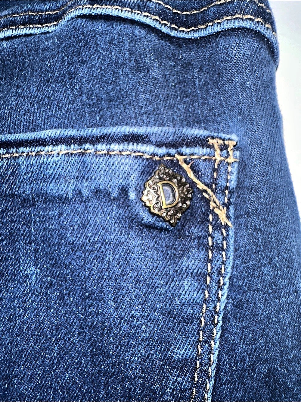 Women’s Democracy Seamed Bootcut Denim Jeans with Slit at Front Hems - Size 8 - Picture 8 of 12